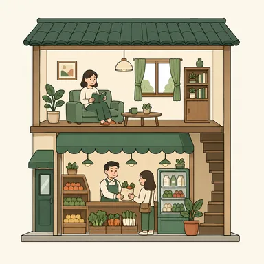 Illustration for 楼下 Illustration for 楼下