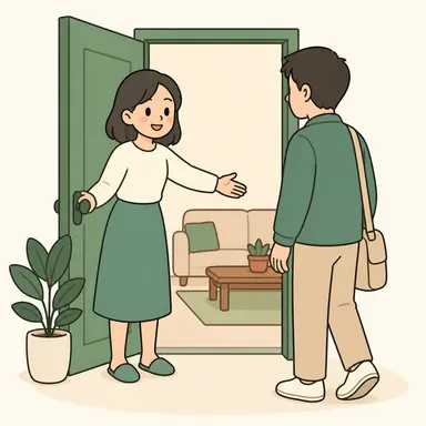 Illustration for 请进 Illustration for 请进